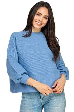 Julia Balloon Sleeve Ribbed Sweater- 5 colors
