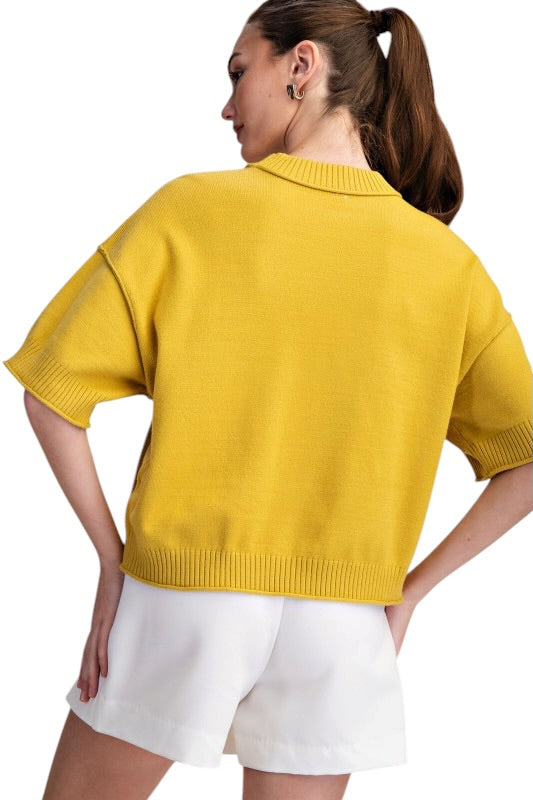 Drop Shoulder knit Top- 2 Colors