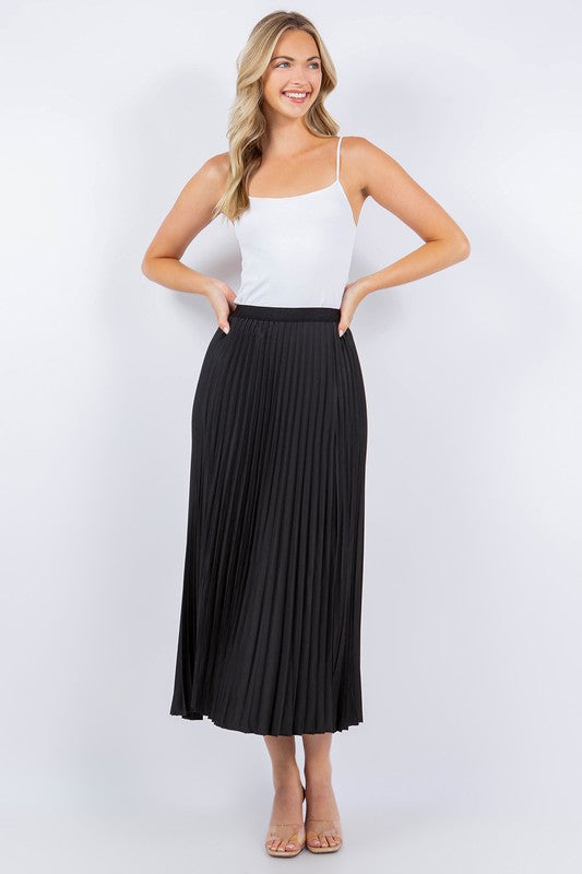 Pleats Midi Skirt- 2 Colors