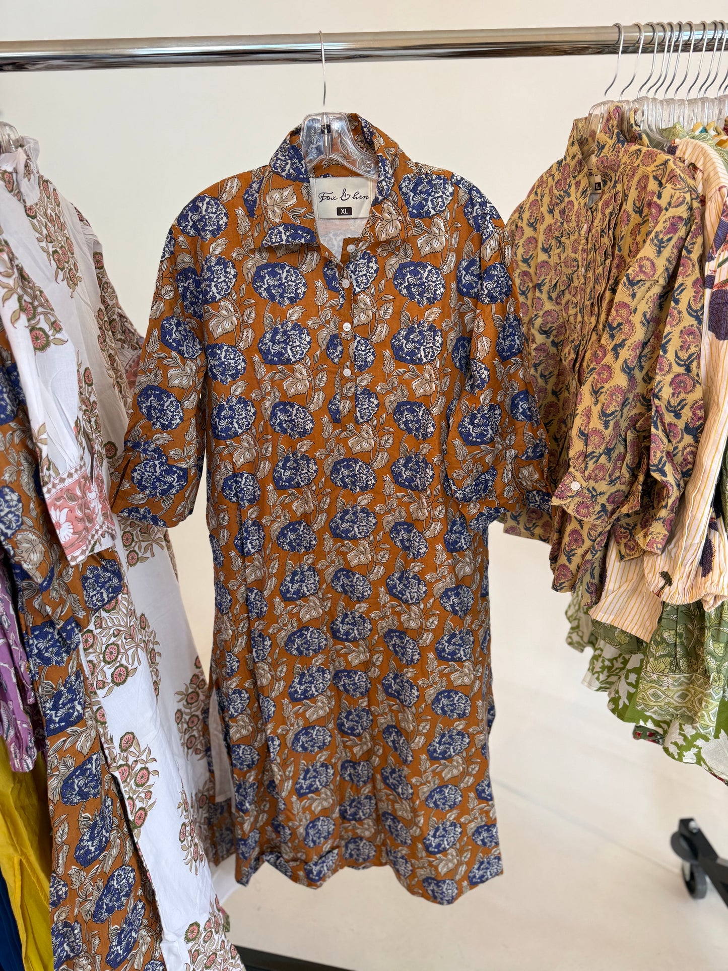 Garden District Shirt Dress in Carmel Hydrangeas