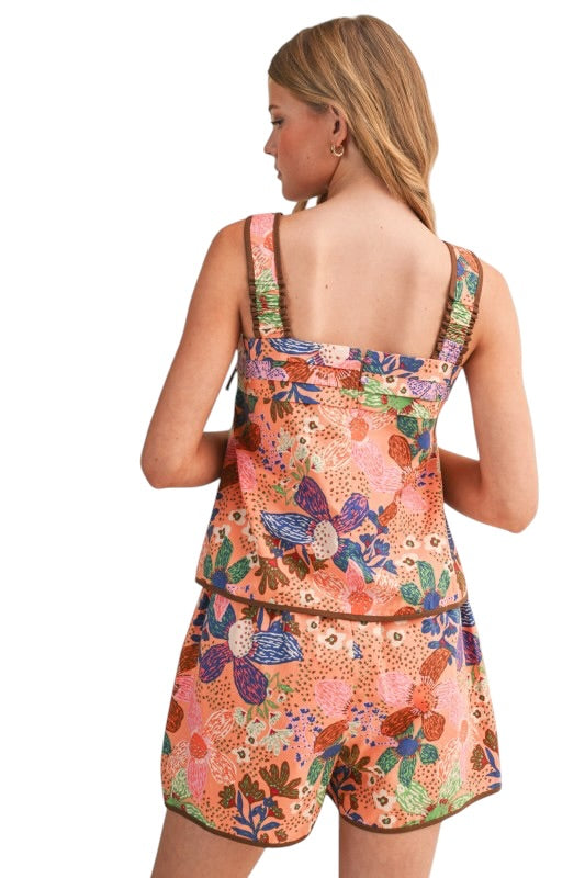 Coral Retro Floral Set