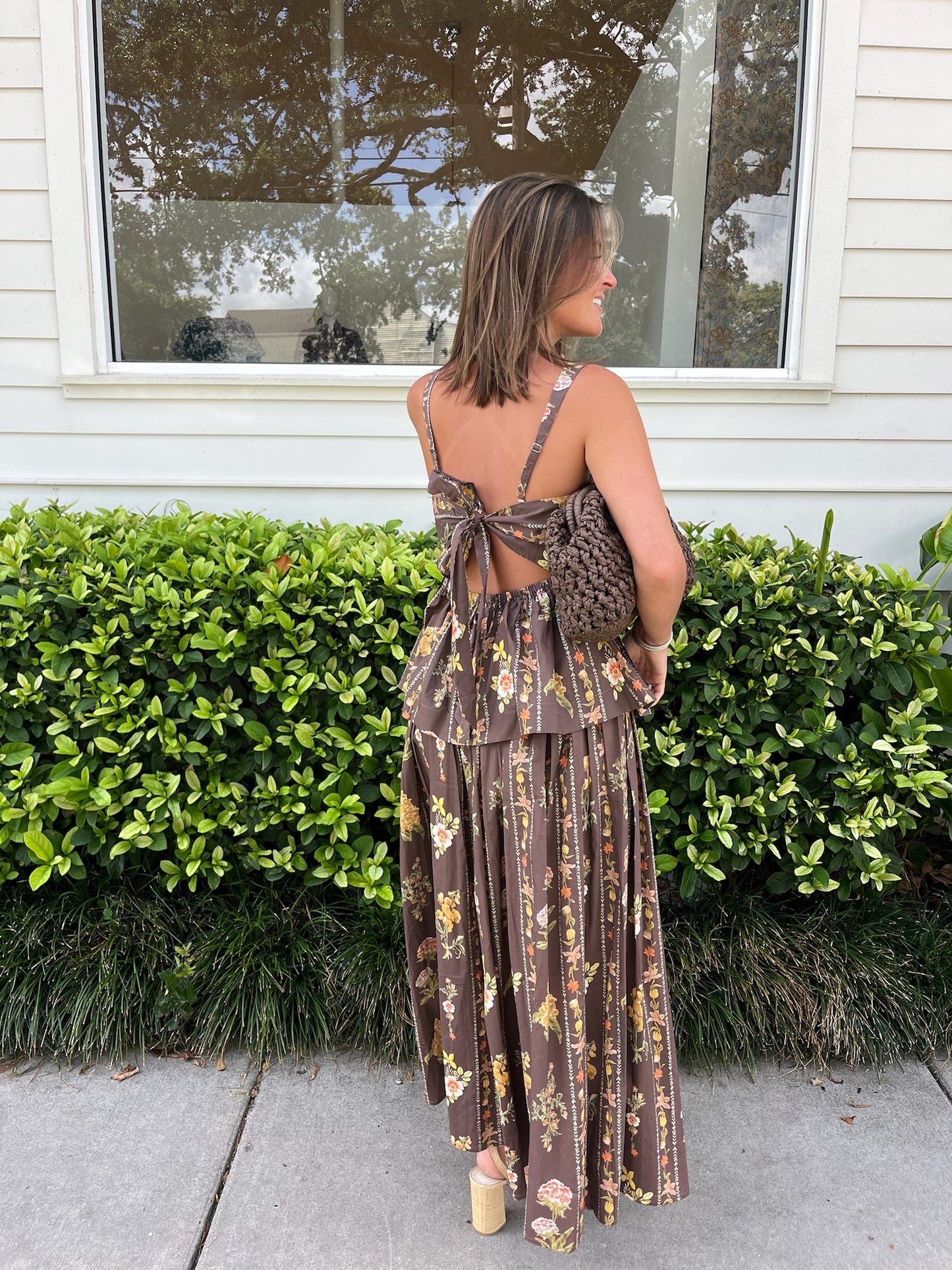 Chocolate Floral Stripe Set