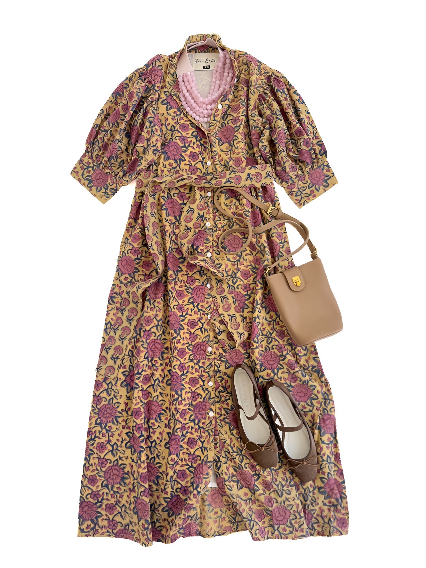 Julia Street Midi in Butter & Pink Floral