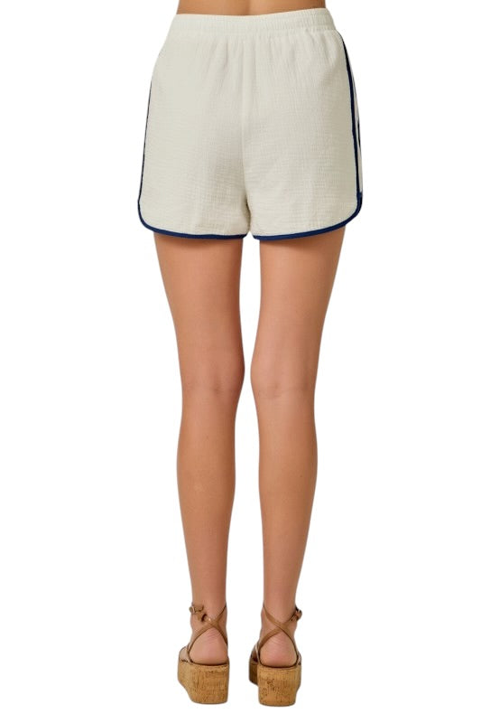 Embroidered Gauze Shorts