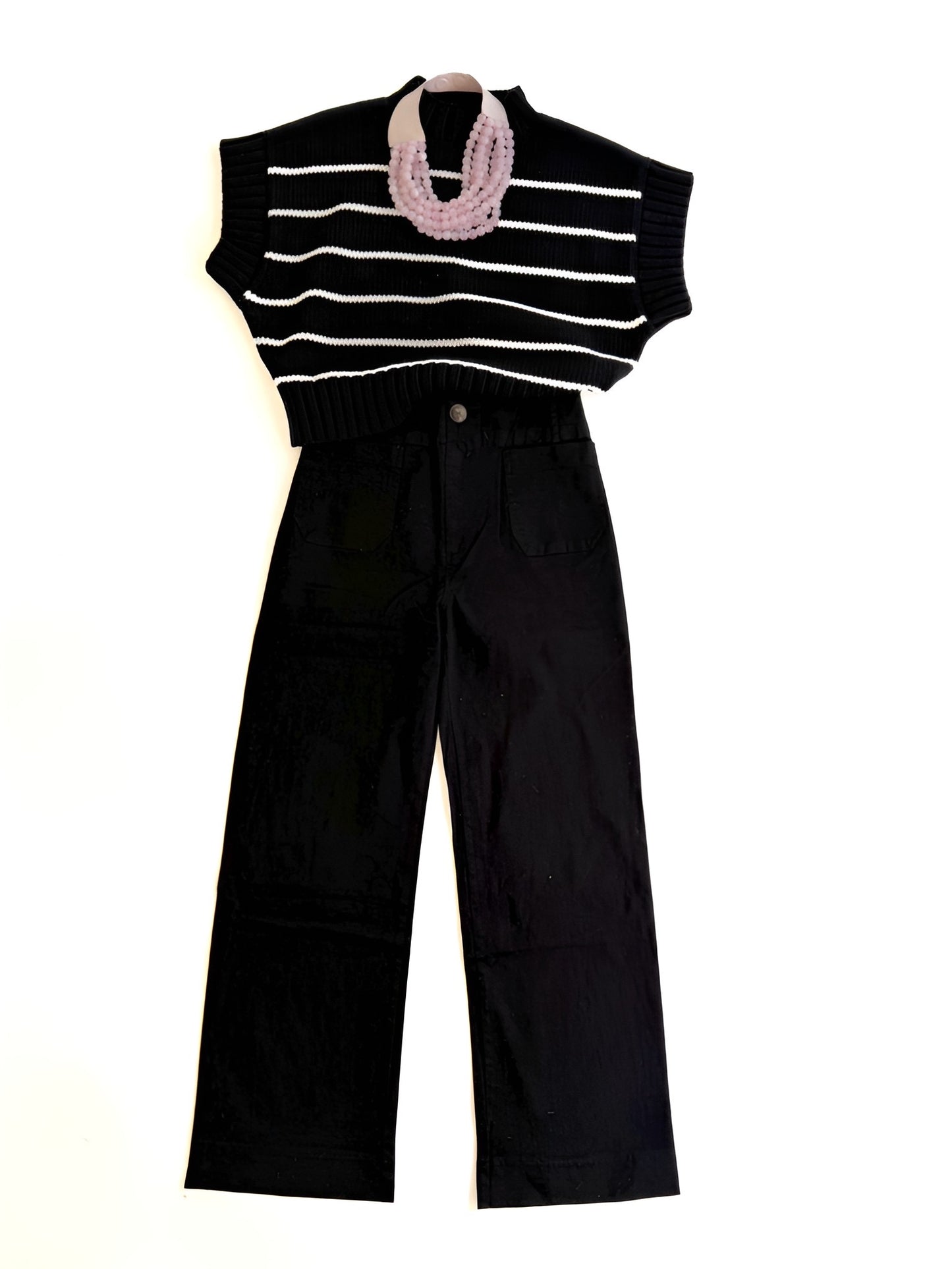 Stripe Mock Neck Sweater - 2 Colors