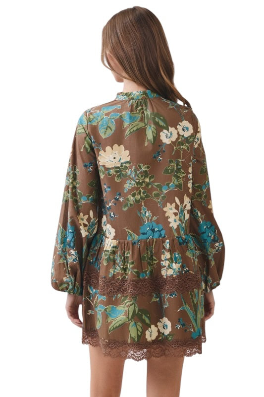 Mocha Floral & Lace Mini