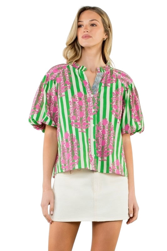 Sally Green Stripe Top