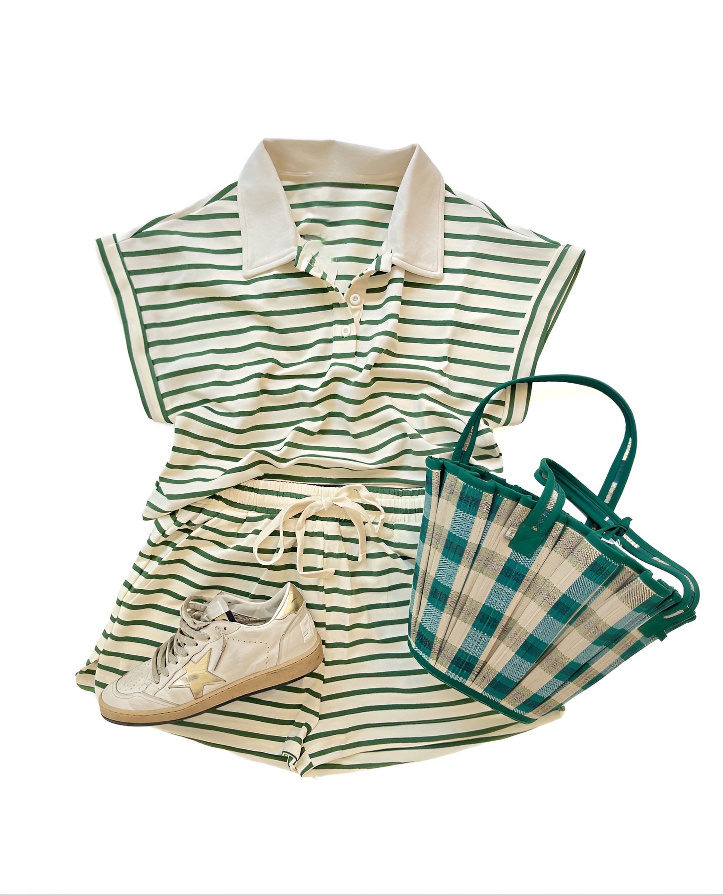 Green Stripe Shorts