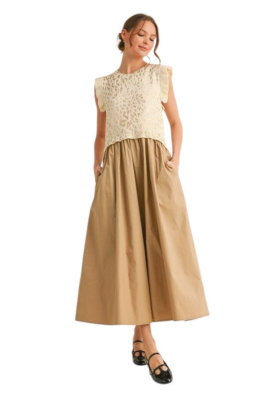 Poplin Spots Mixed Midi