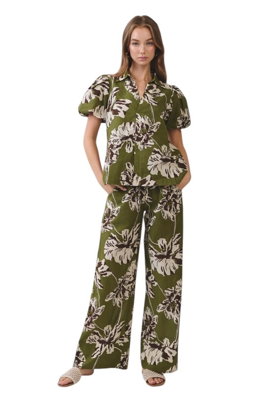 Olive Florals Pant