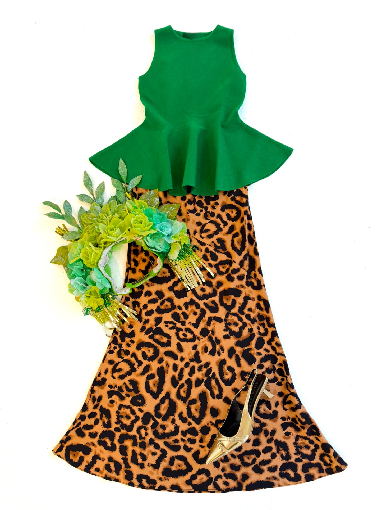 Leopard Asymmetrical Cut Skirt