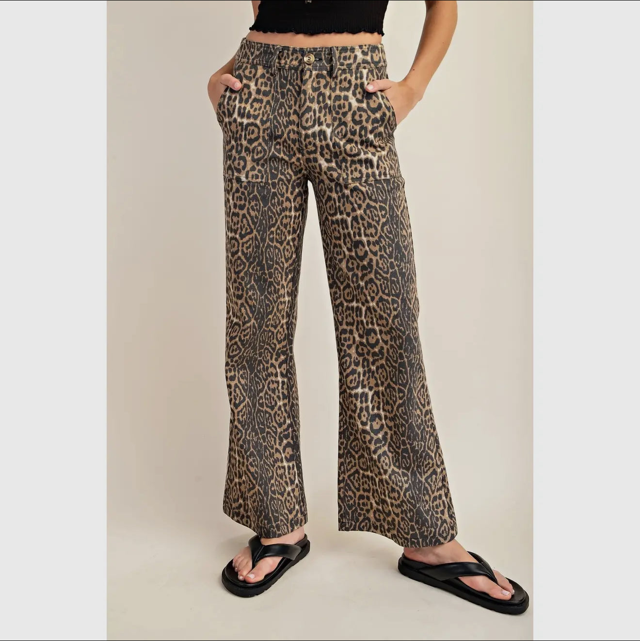 Leopard Denim Pants