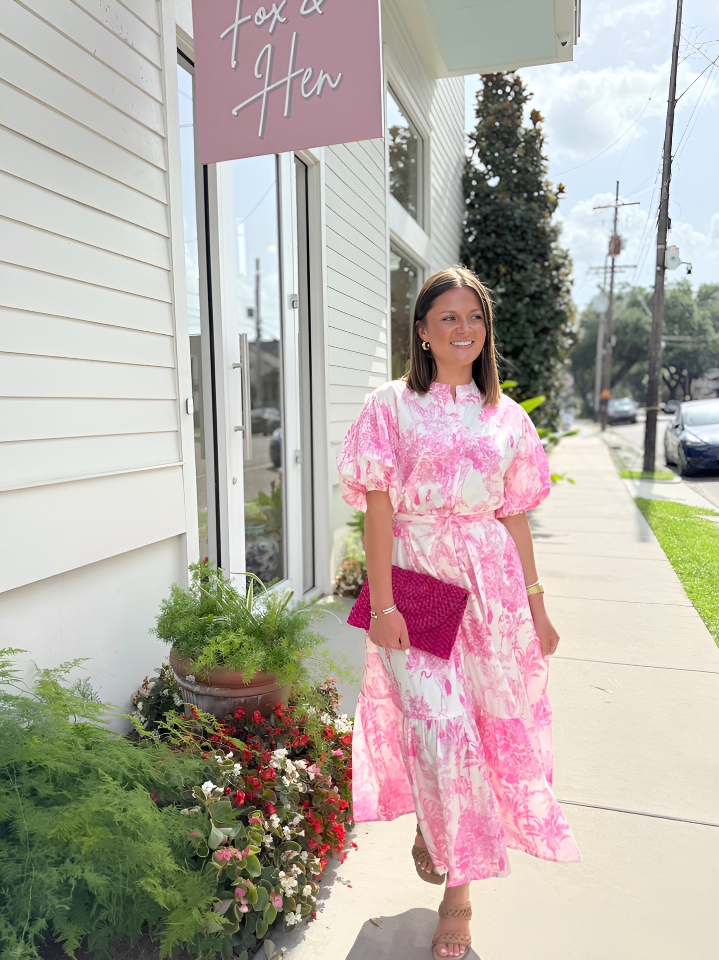 Meg Midi in Pink Safari Toile