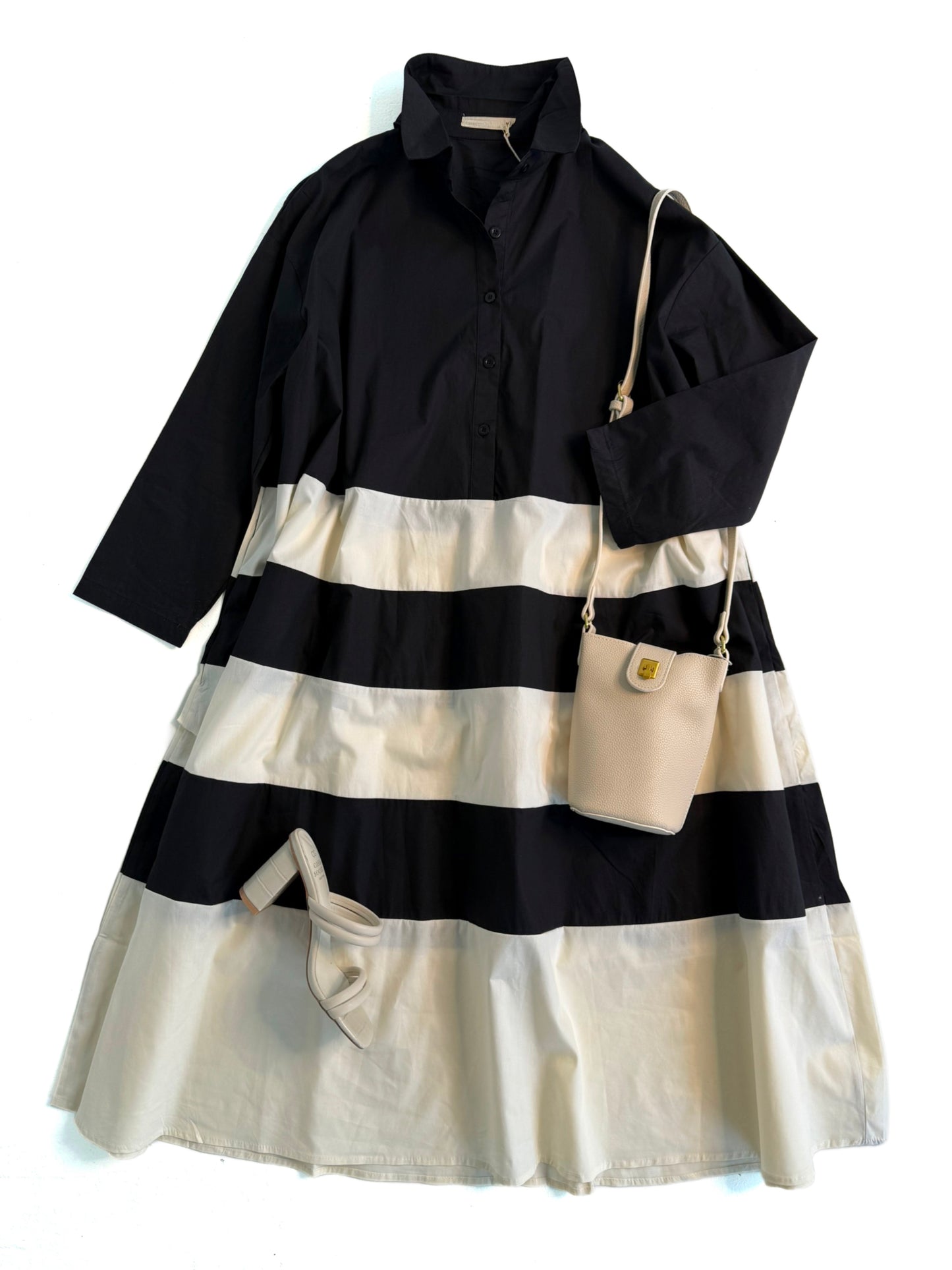 Colorblock Poplin Midi