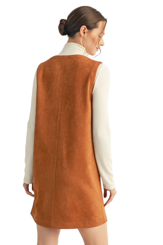 Suede Button Front Shift