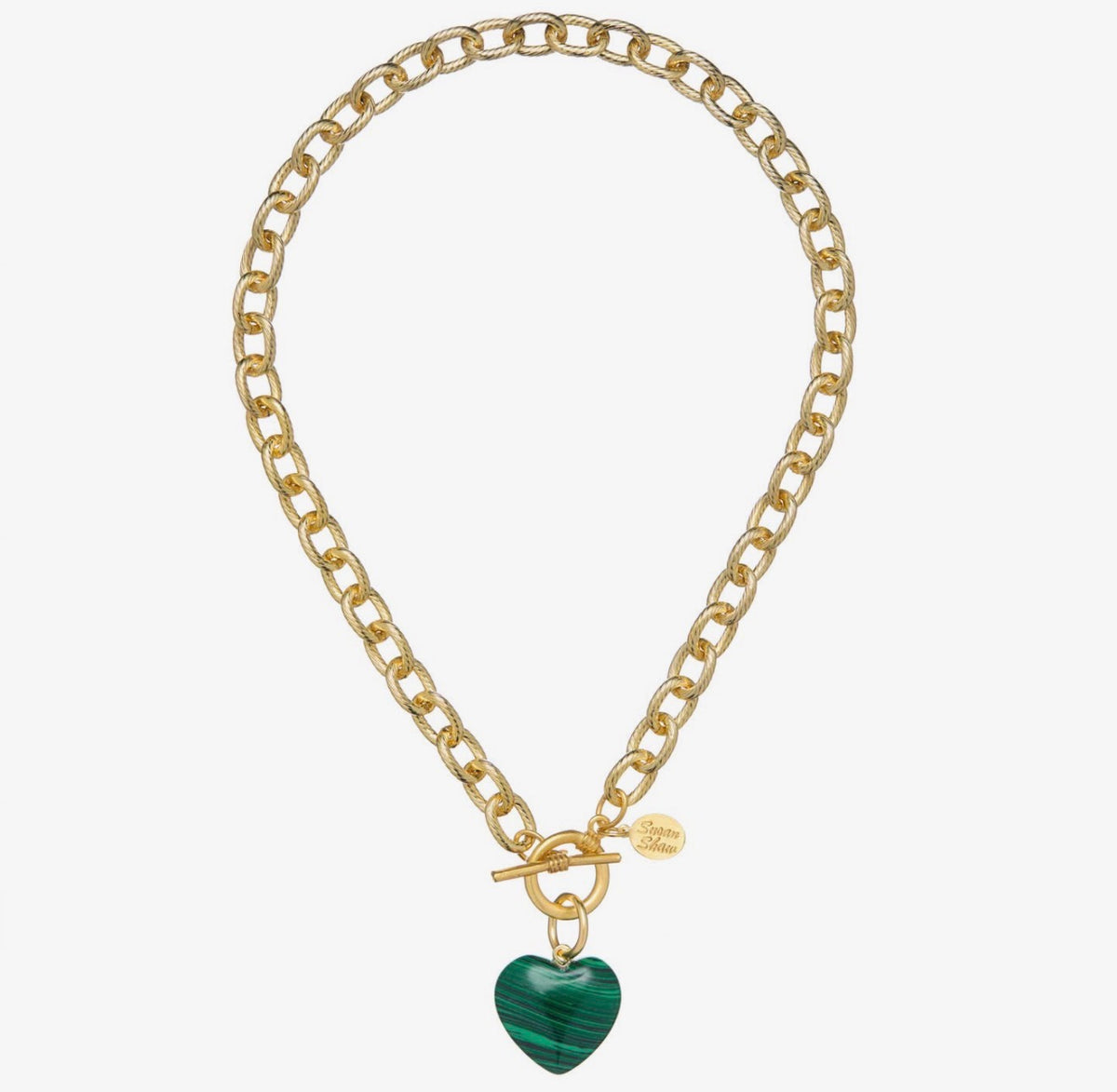Stone Heart Toggle Necklace