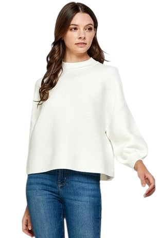 Julia Balloon Sleeve Ribbed Sweater- 5 colors