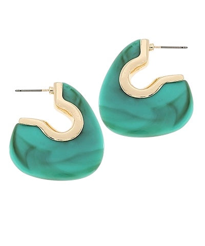 Resin Geo Hoops- 4 Colors