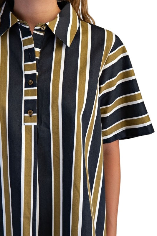 Oversized Poplin Stripes Top- 2 Colors