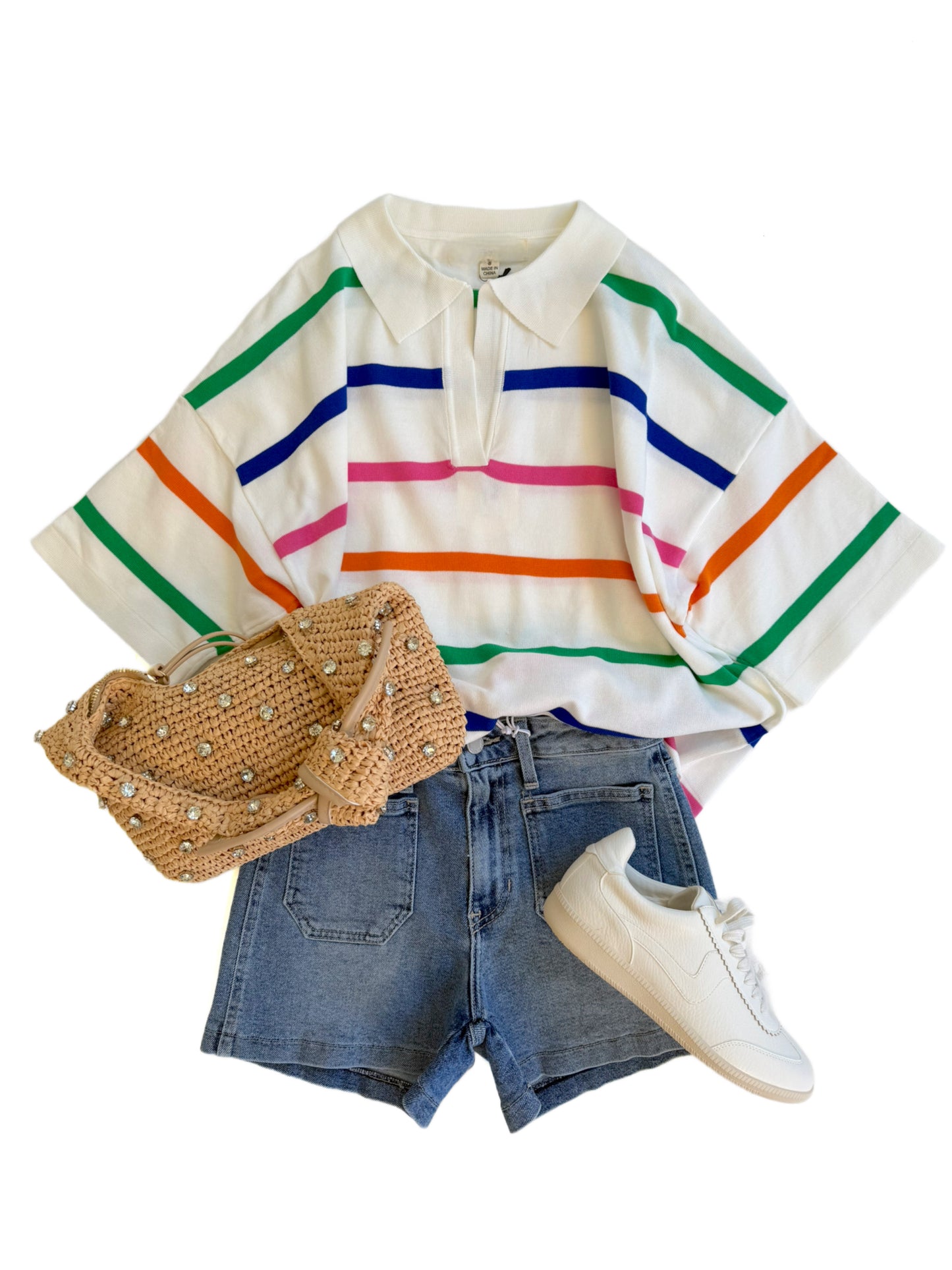 Multi Stripe Collared Sweater
