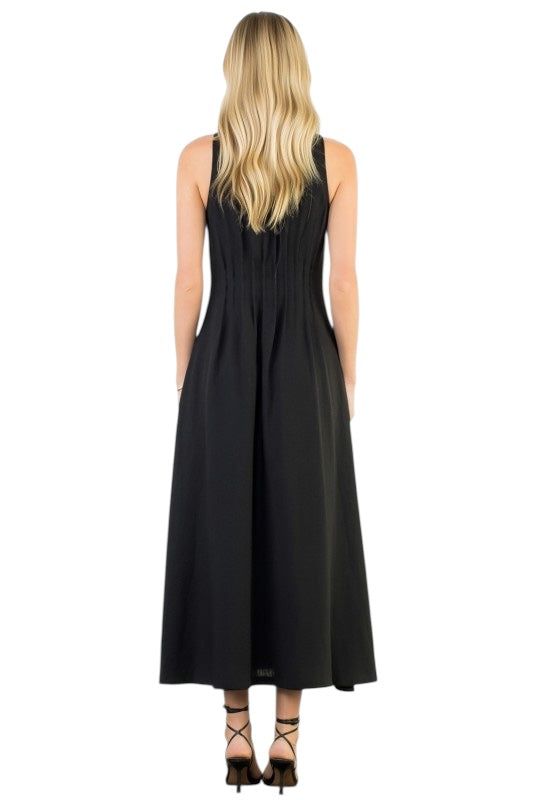 Pintuck Sleevless Maxi