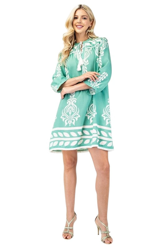 Santorini 3/4 Sleeve Mini in Jade