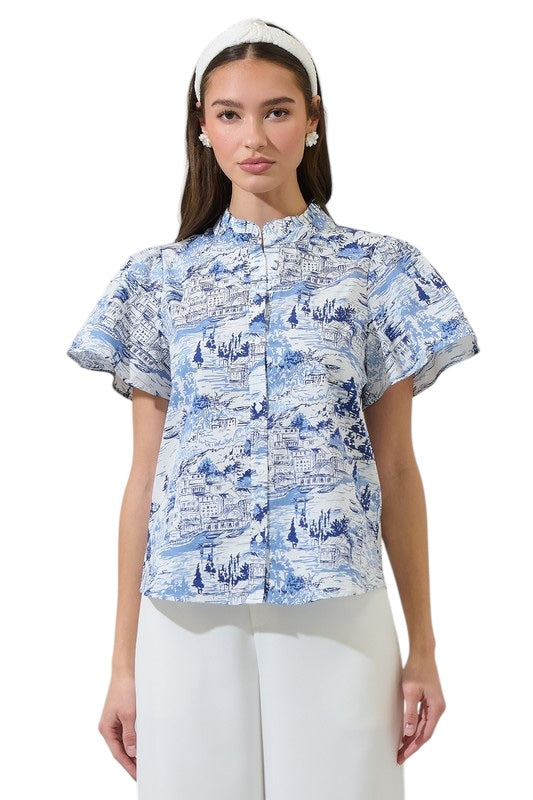 Francie Toile Poplin Blouse