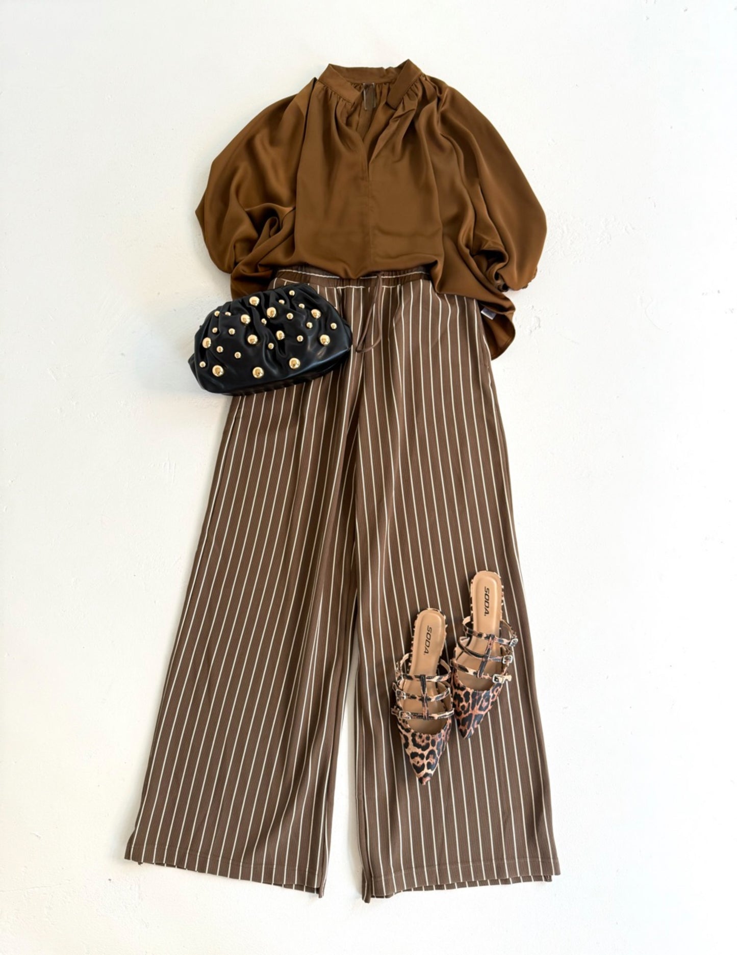 Chocolate Pinstripe Knit Pant