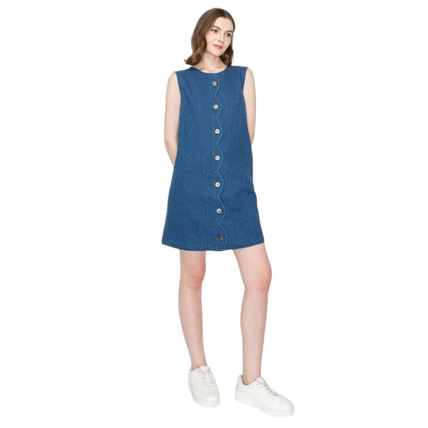 Denim Scallops Shift