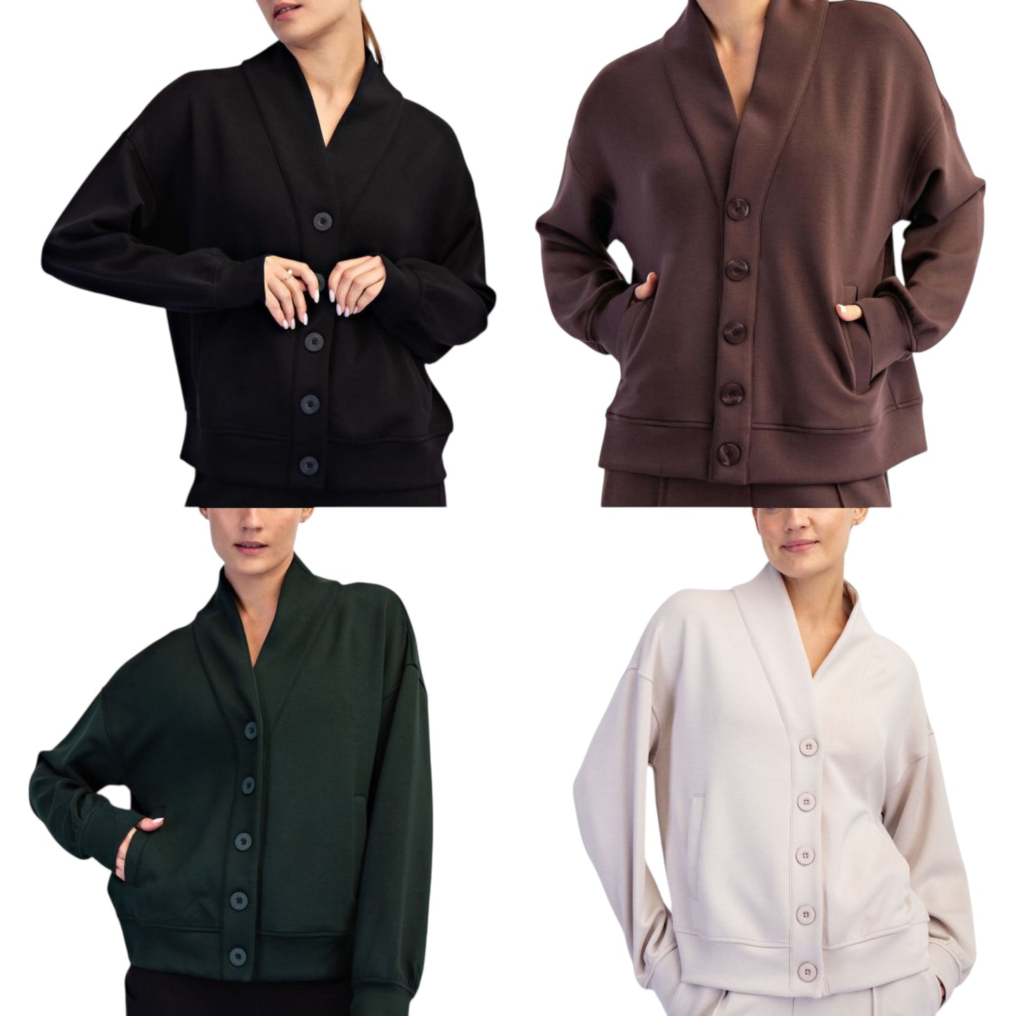 Scuba Cardigan- 4 Colors
