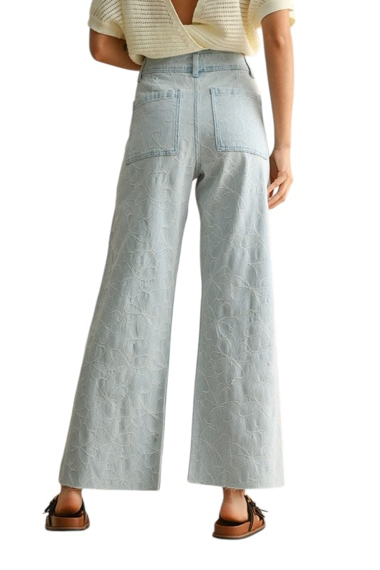 Daisy Stitched Denim Pant