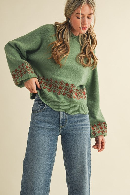 Scallop Hem Sweater