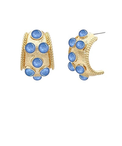 Gemstone Hoops- 2 Colors