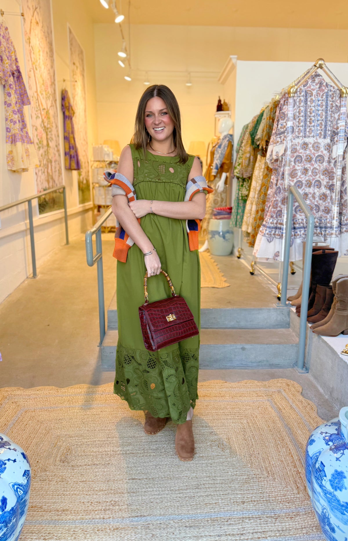 Paisley & Lace Maxi in Fern