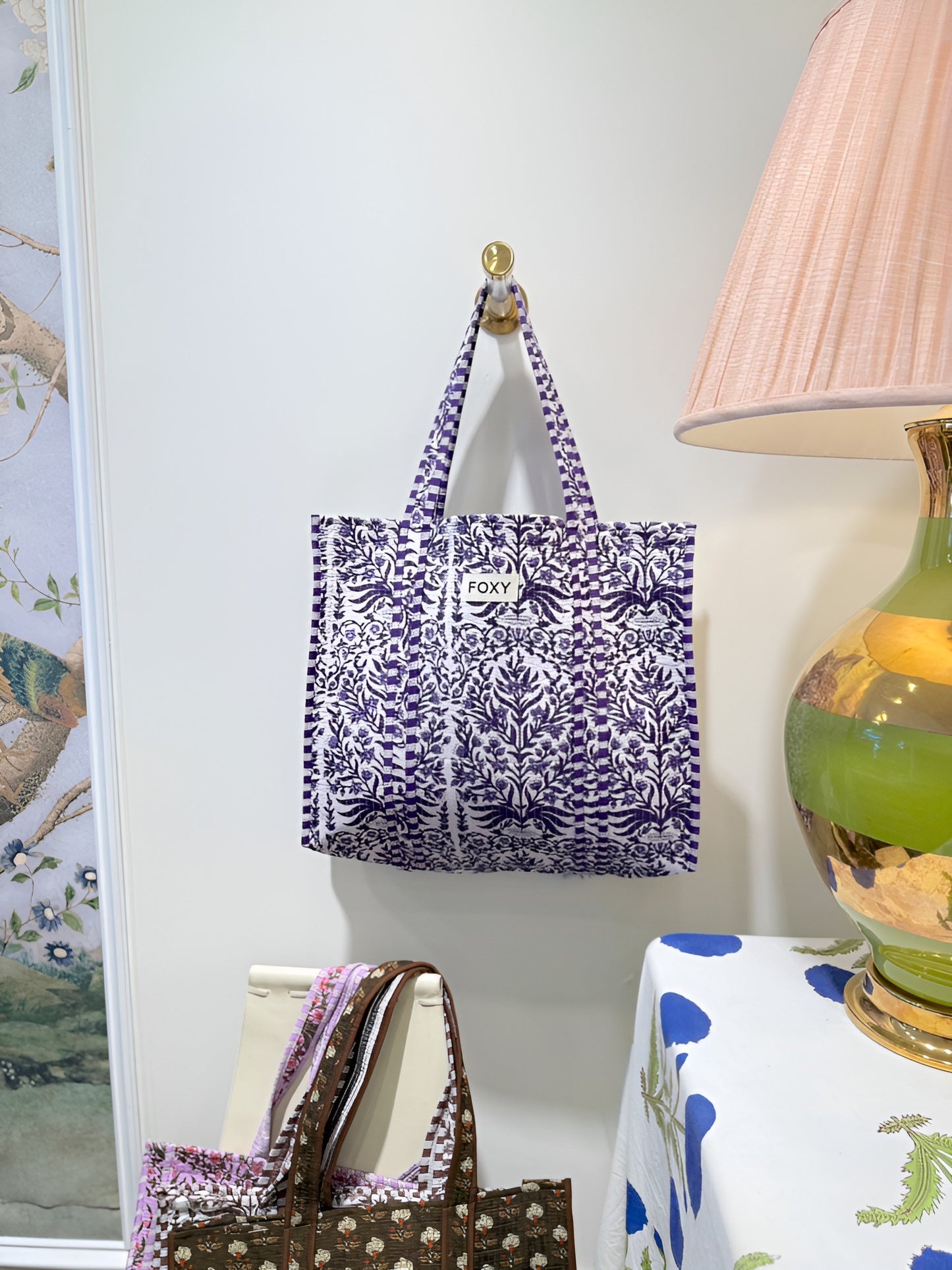 FOXY Block-Print Totes