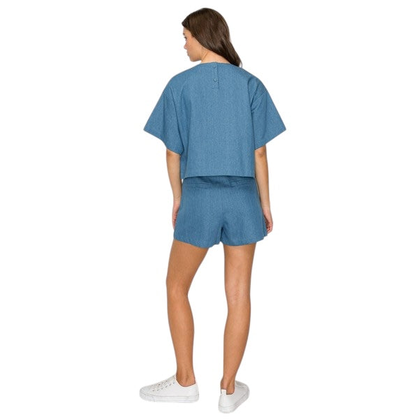 Chambray Patch Pocket Skort Set
