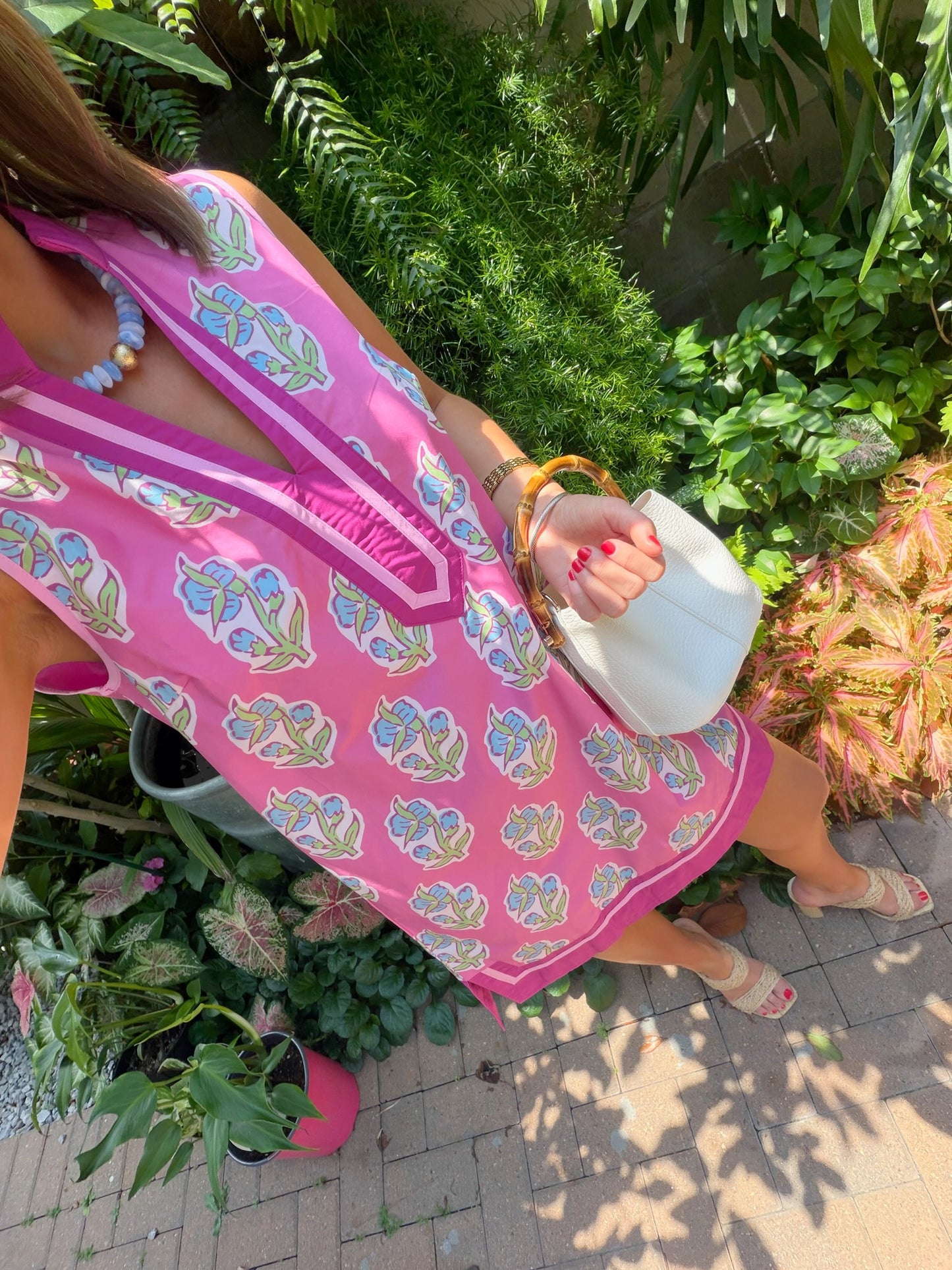 Pink Gardens Sleevless Shift