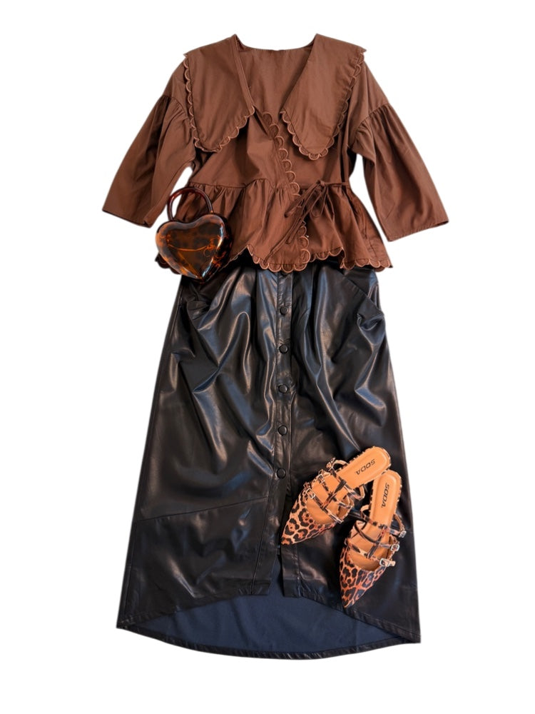 Leather Tulip Skirt