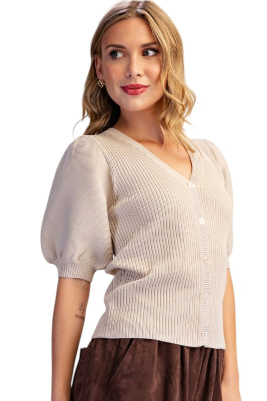 V Neck Fitted Cardigan- 2 Colors