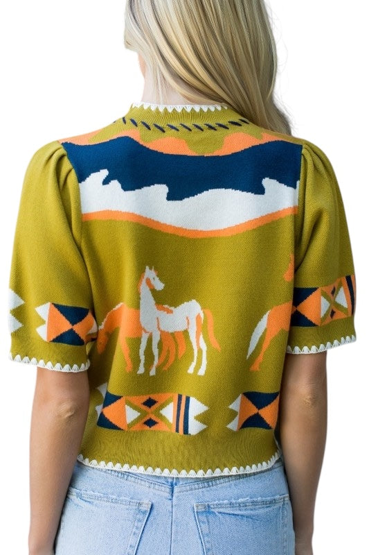 Citron Equestrian Sweater