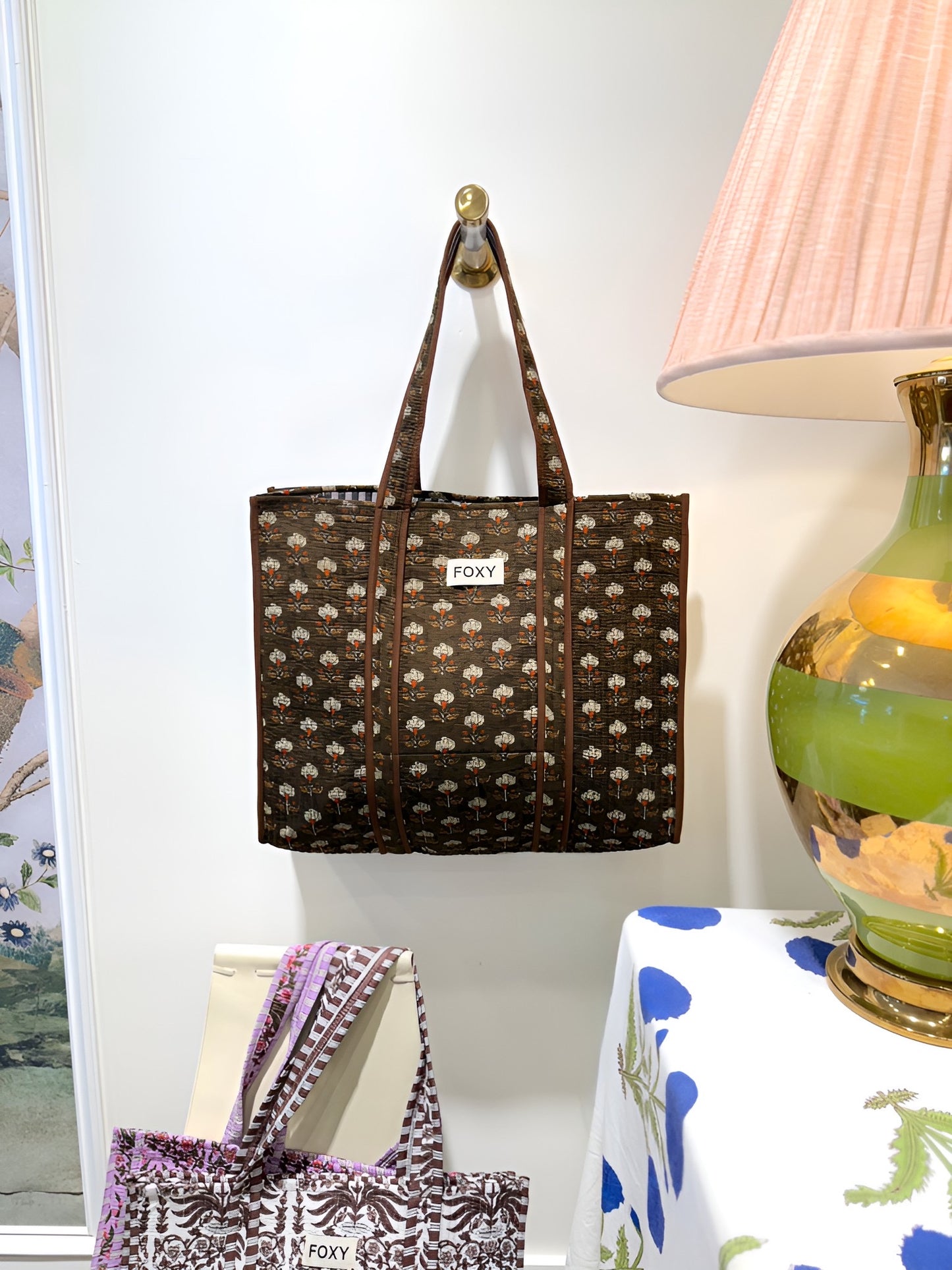 FOXY Block-Print Totes