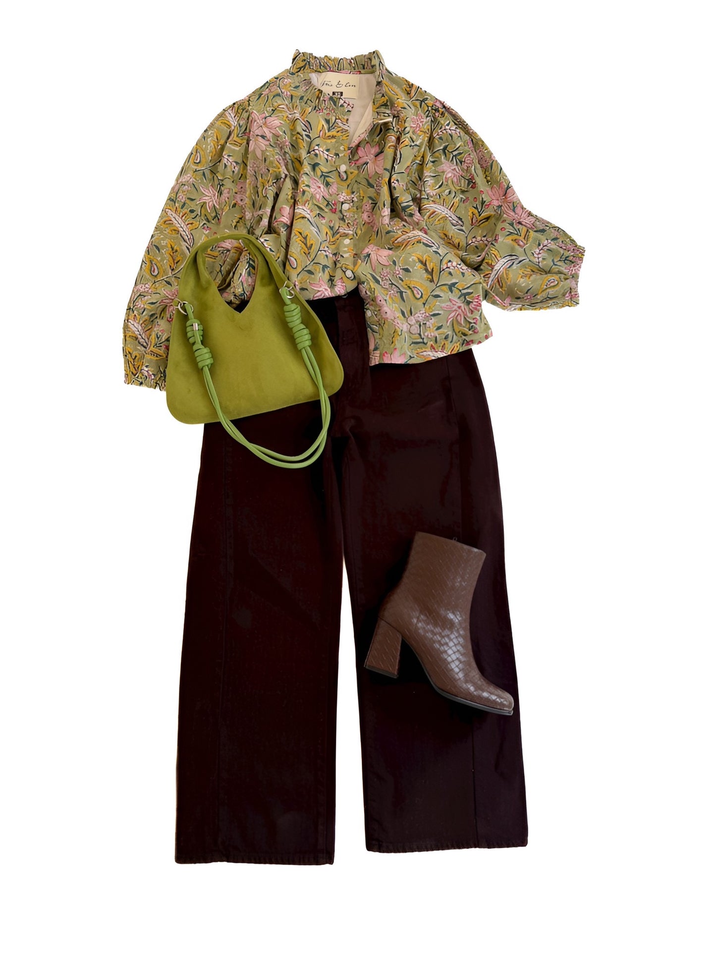 Ellen Top in Citron Fall Florals