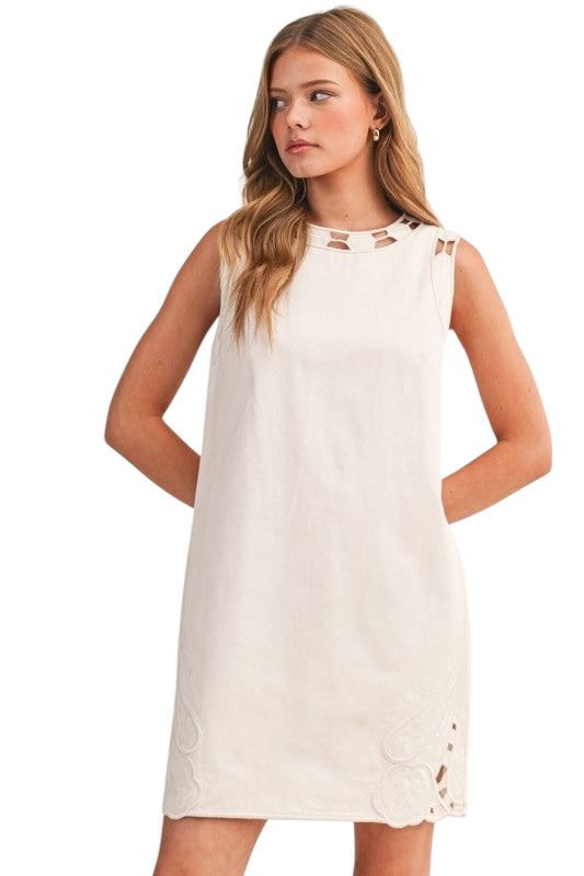 Embroidered Cotton Shift - 2 Colors