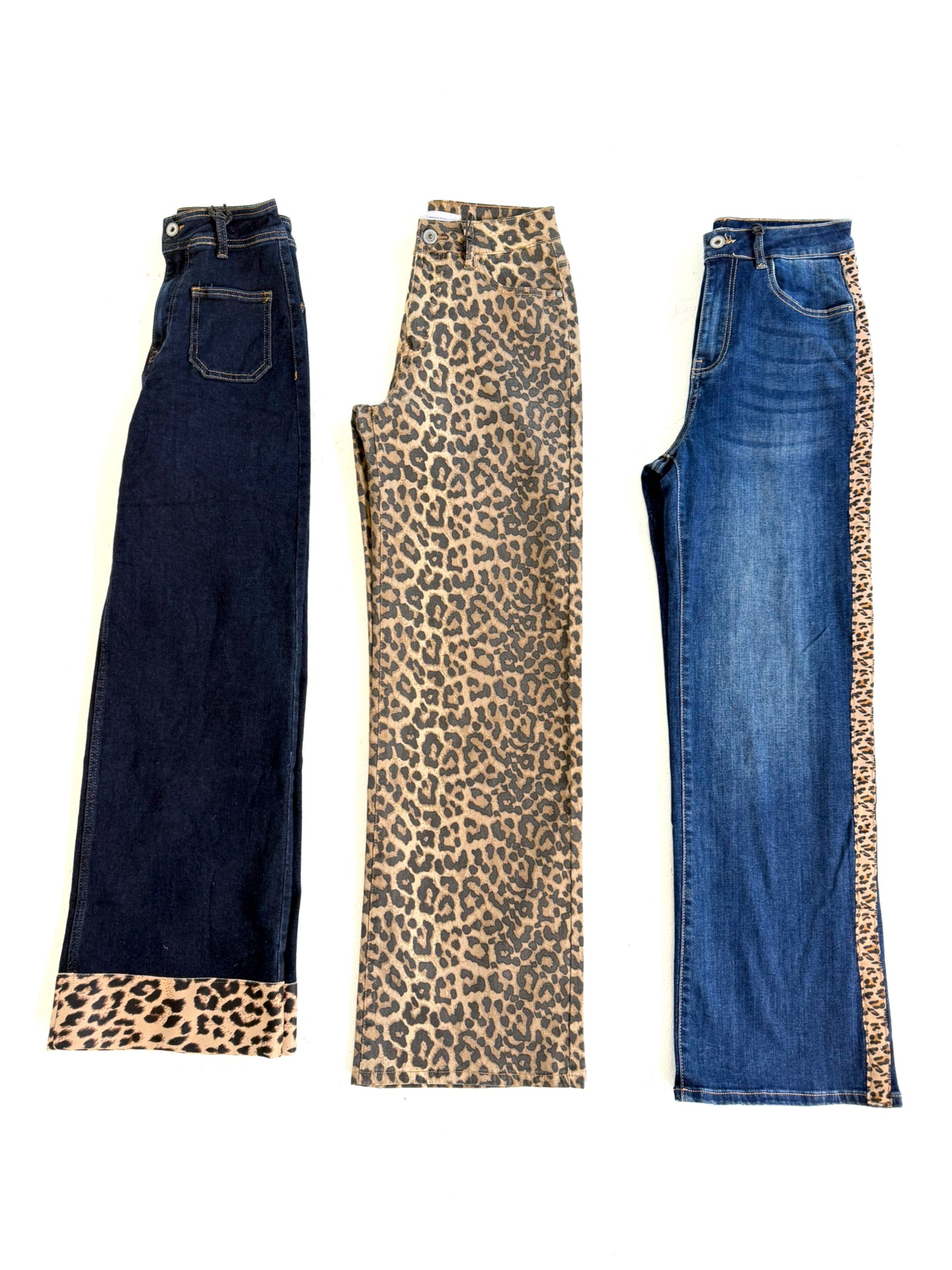 Patch Pocket Denim w/ Leopard Cuff