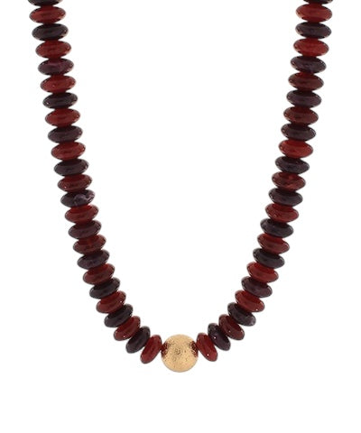 Gold Ball & Gemstone Necklace- 4 Colors