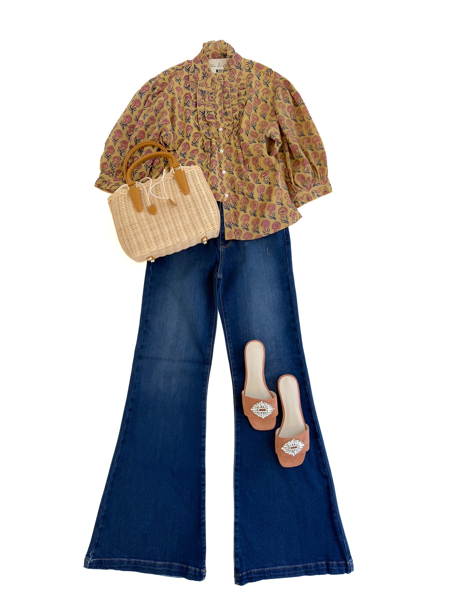 Chloe Top in Butter & Pink
