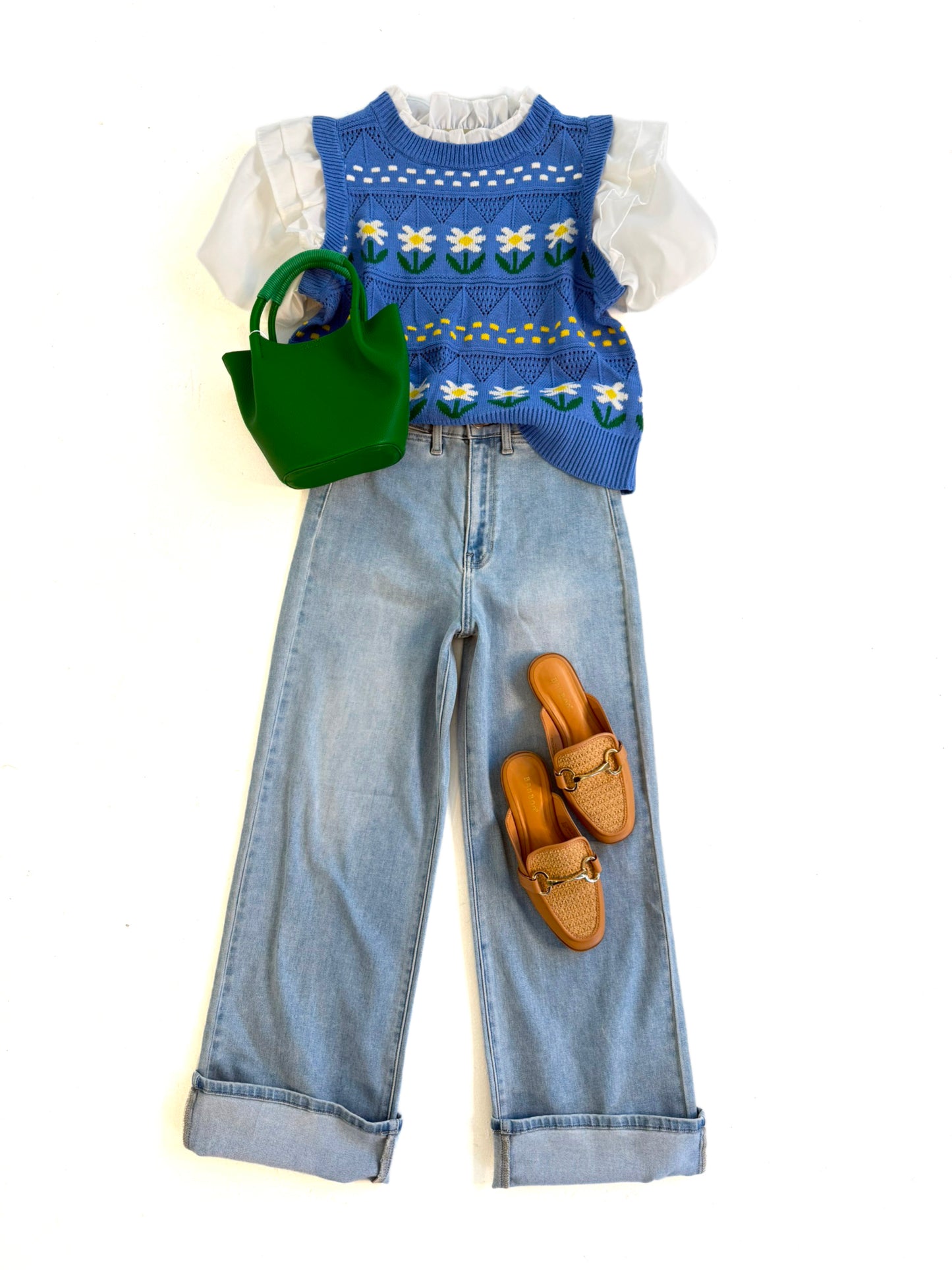 Daisy Poplin Sleeve Sweater