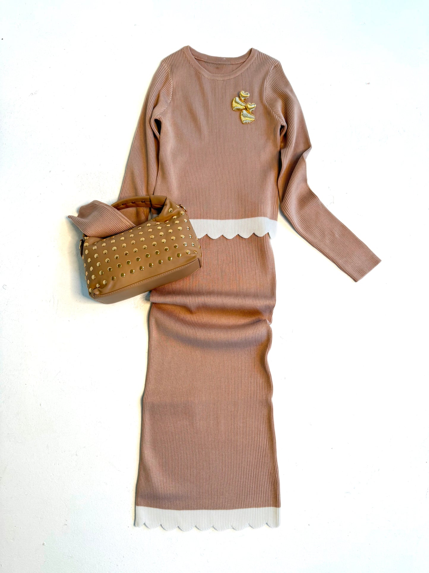 Scallop Hem Knit Set