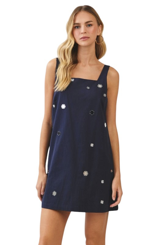 Mirror Embellished Shift-3 Colors