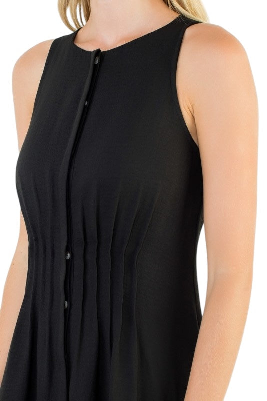 Pintuck Sleevless Maxi